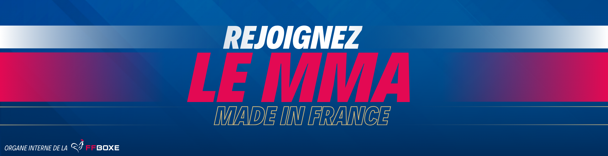 Bannière Rejoignez le MMA made in France. FMMAF le MMA en France, UFC France Paris